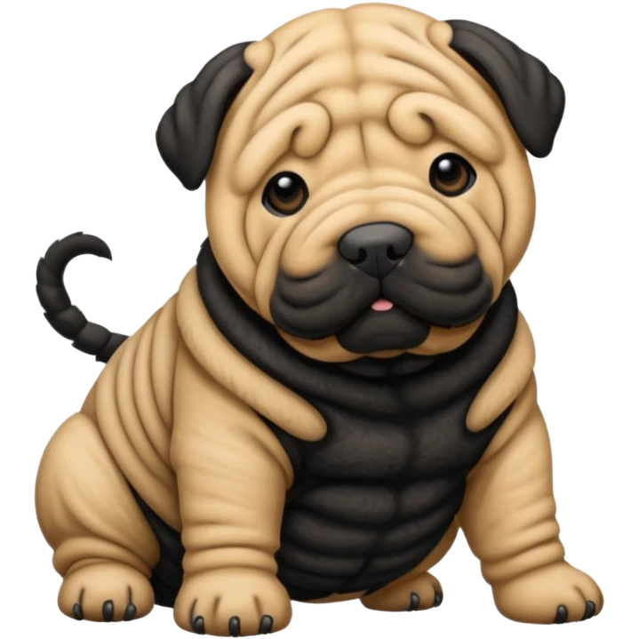 Shar Pei black emoji