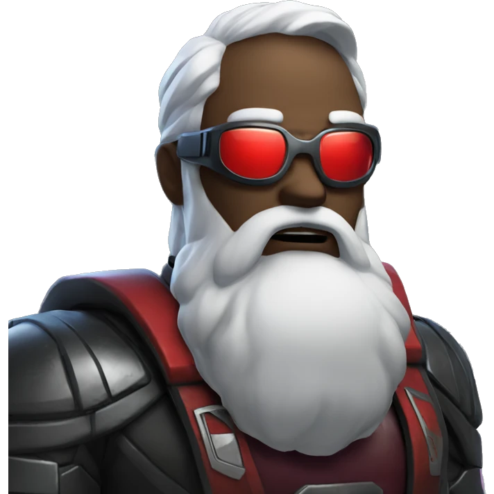 Cyberpunk Santa Claus as a superhero villain emoji