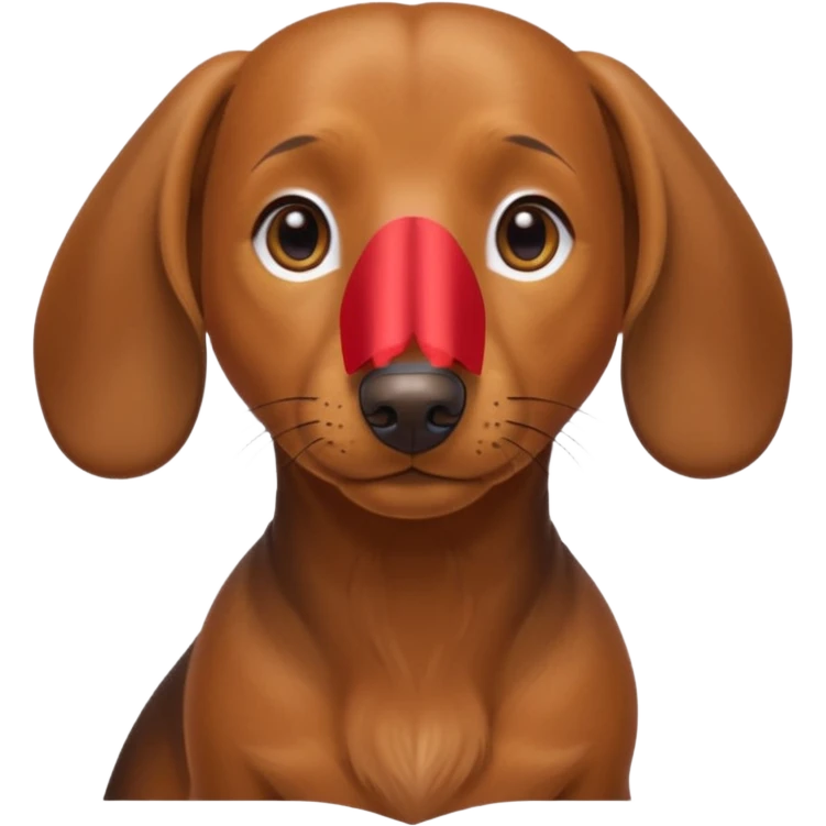 light brown dachshund facing forwards, head and shoulders emoji