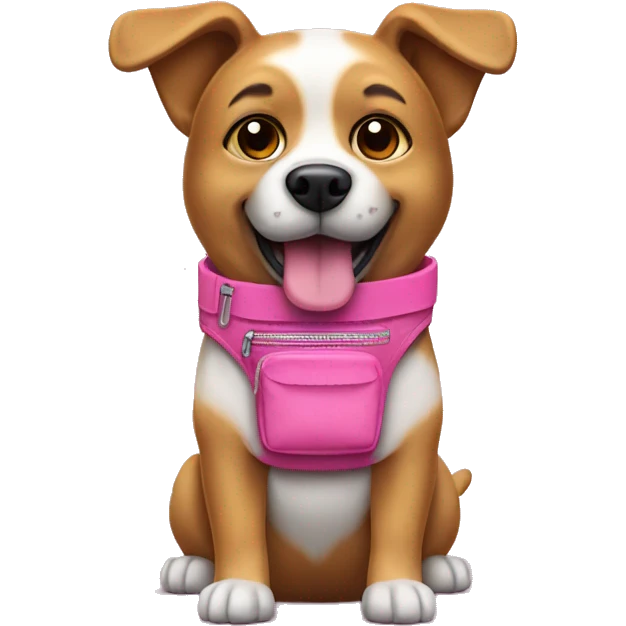 dog with a pink fanny pack emoji