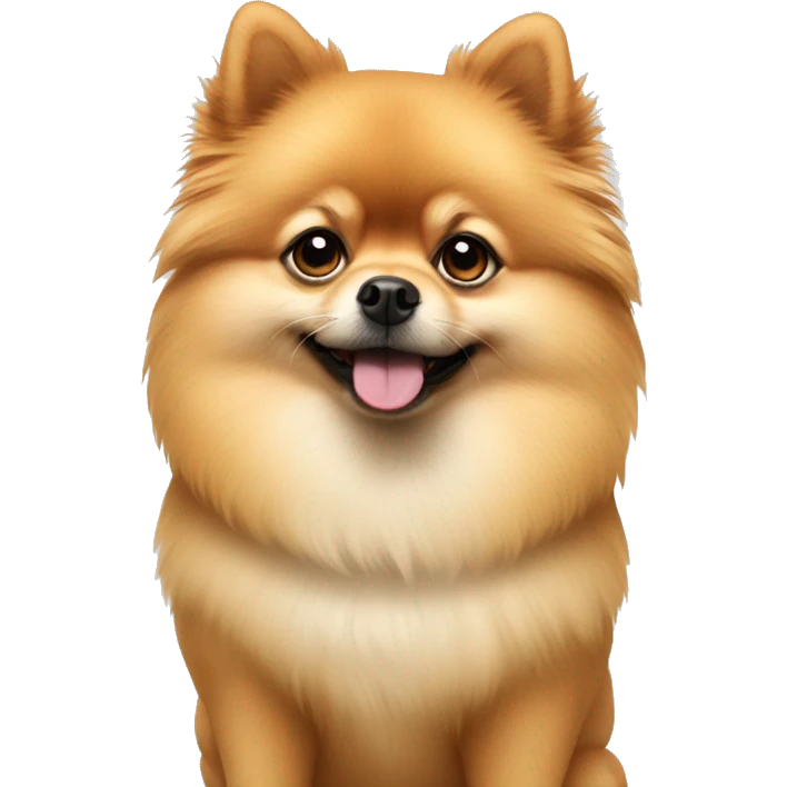 A Pomeranian giving a side eye  emoji