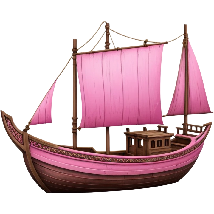 Pink ancient boat emoji