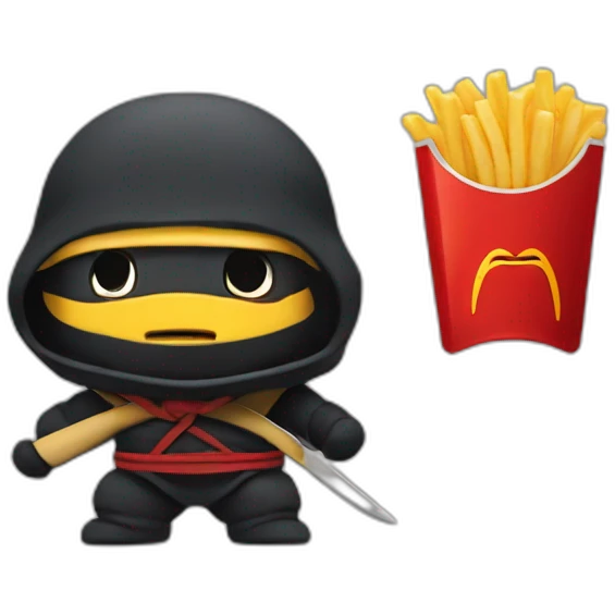 Tortu ninja entrain de manger McDonald's emoji