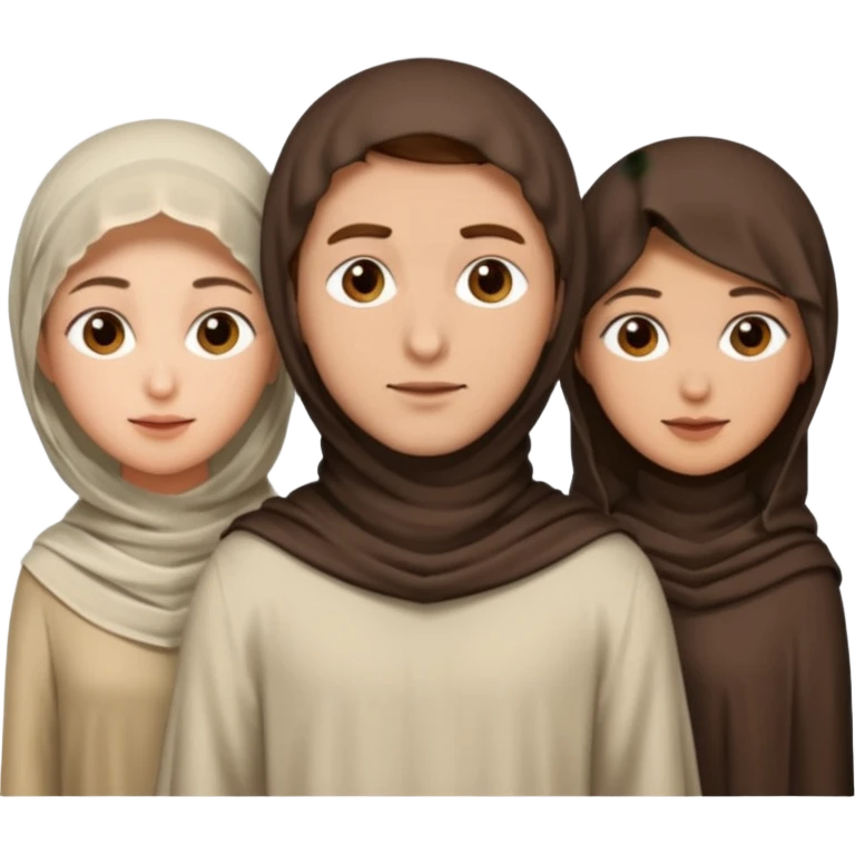 1 man with short hair and 3 veiled women emoji