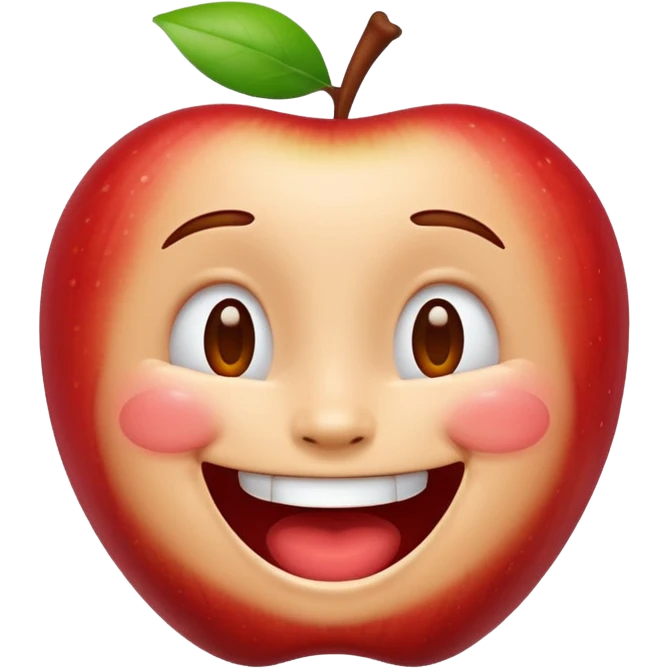 laughing face emoji, joyful and expressive, apple style emoji