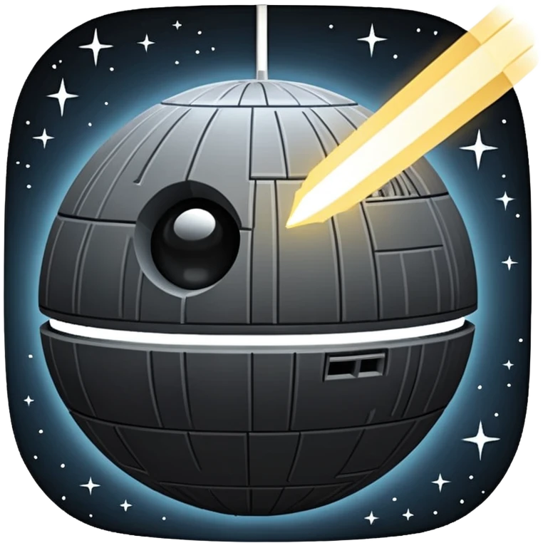 Star wars death star with beam emerging emoji