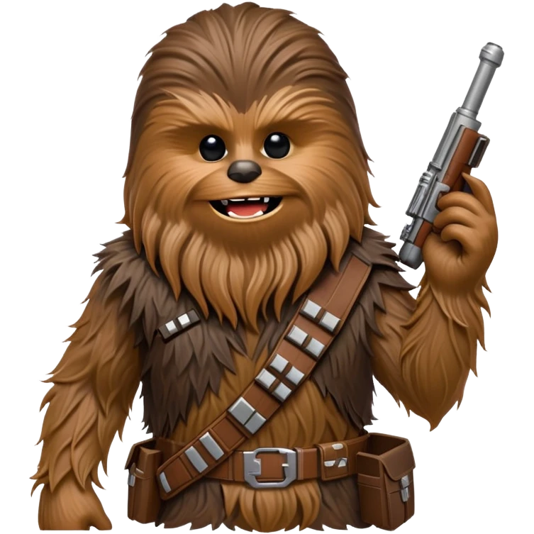 Chewbacca, the wookiee from Star Wars with brown fur and bandolier emoji