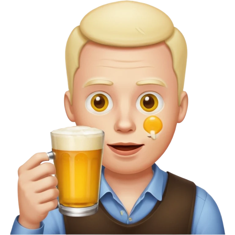 a man drinking a pint of raw eggs, emoji style emoji