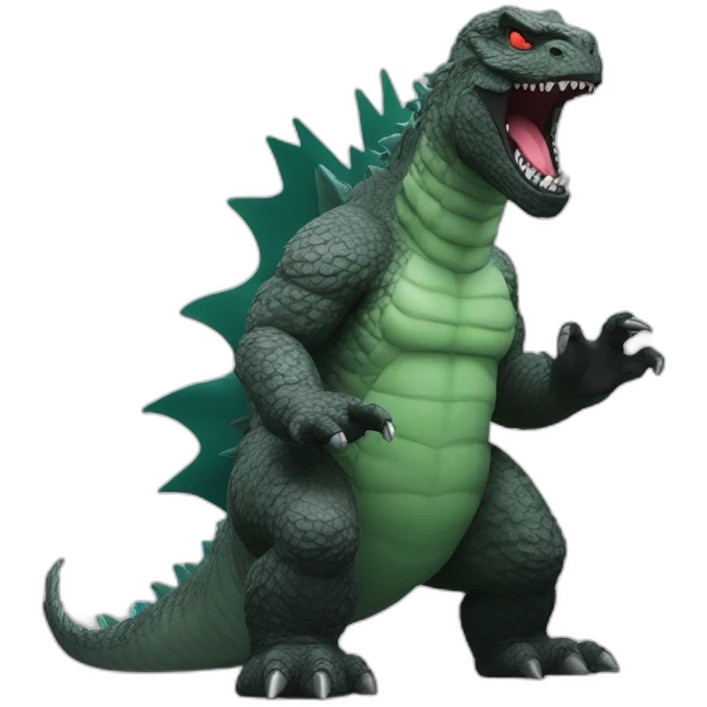 Godzilla with paparazzi emoji