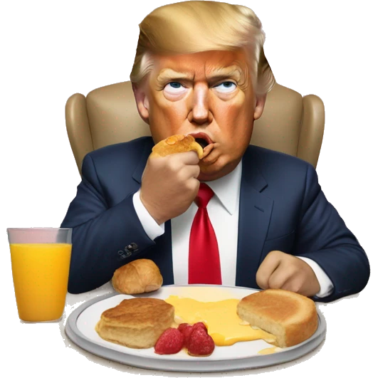 Donal trump eating breakfast emoji