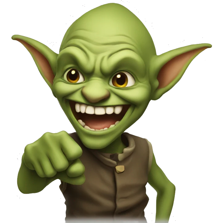 Goblin pointing at you and laughing emoji