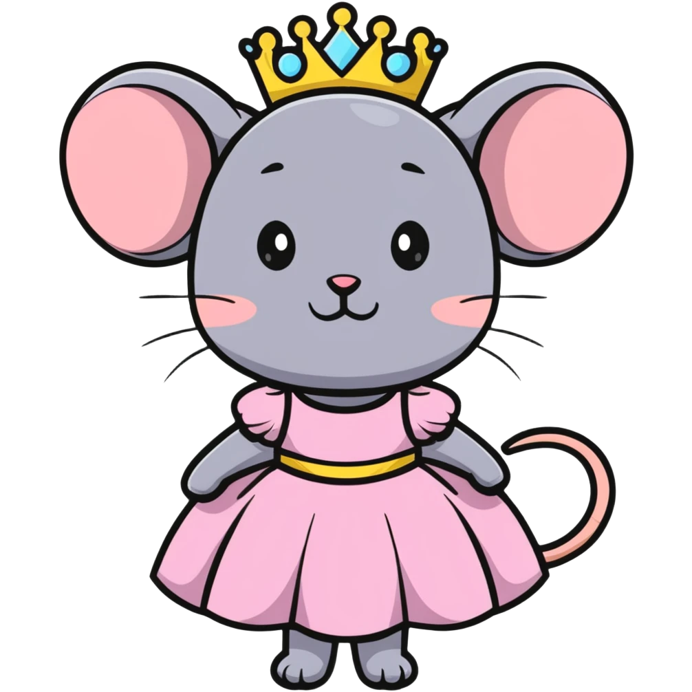 mouse wearing princess costume emoji