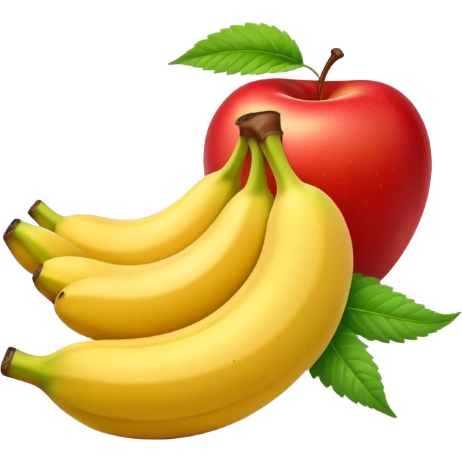 apple and banana together with subtle cannabis leaf accents emoji