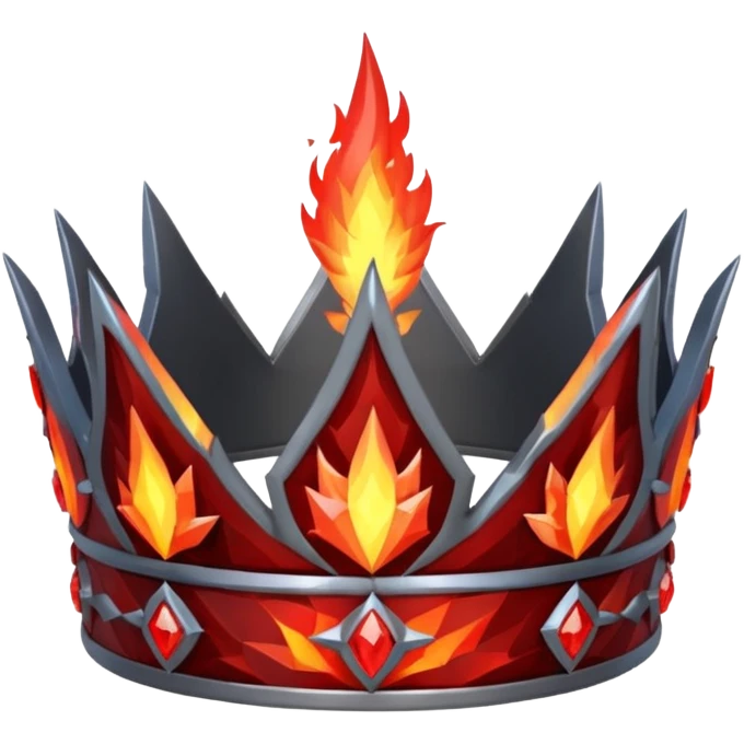 fantasy magic tiara of fire and ash low poly emoji