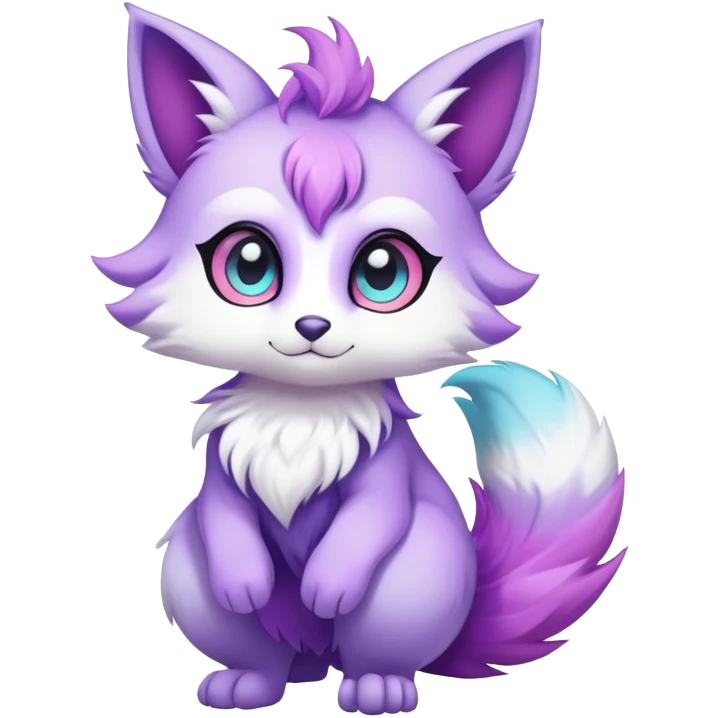 Kawaii bright fantasy ethereal anthro fursona Fakemon with tufted tail  emoji
