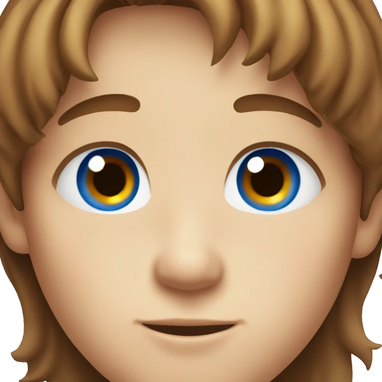 Boy with blue eyes and brown hair and freckles emoji