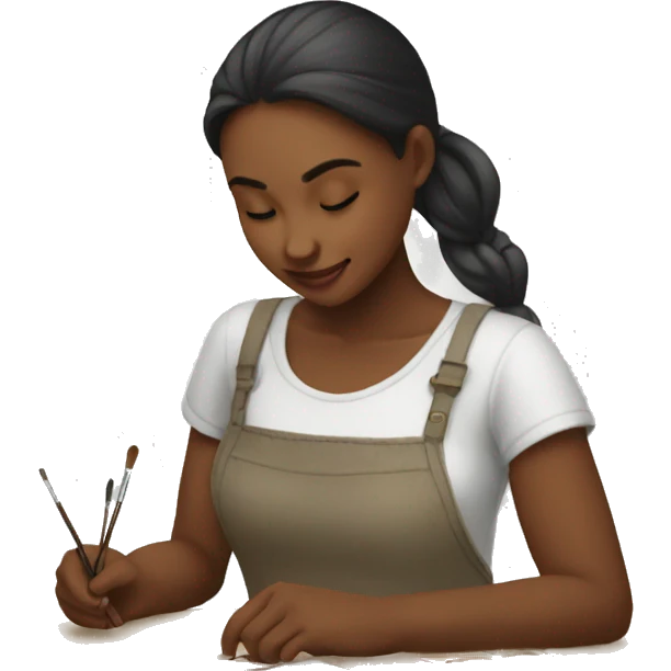 Menina pintando una  emoji