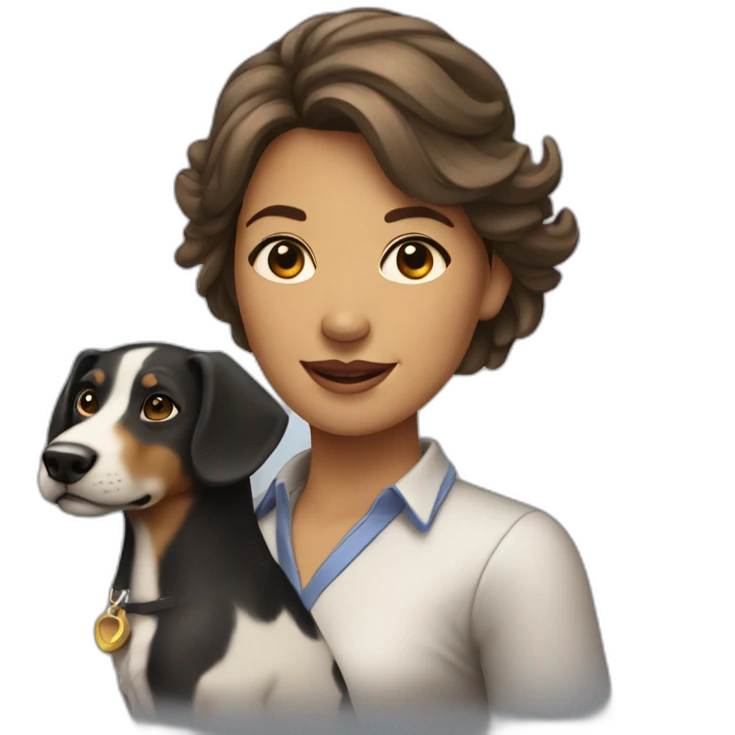 Femme sur un chien emoji