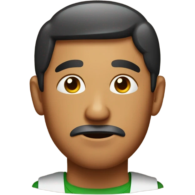 A Hispanic male with a link sausage for a nose. This man is sweating due to working hard in the hot sun.  emoji
