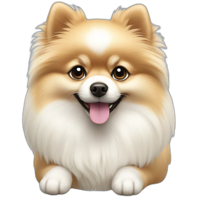 Pomeranian total white emoji