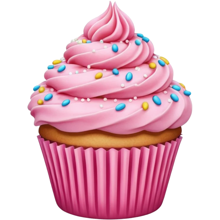 Cupcake with pink icing emoji