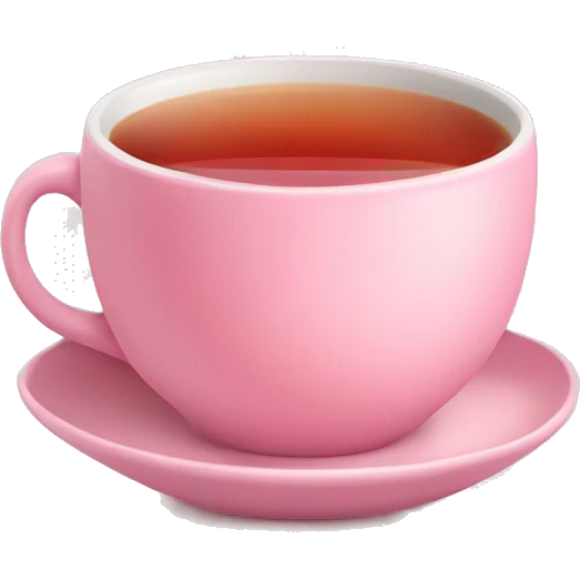 Hot tea with light soft pink cup emoji