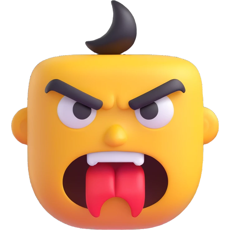 angry face, 3D emoji style emoji