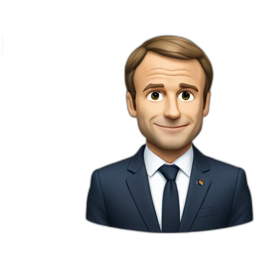Macron sur un chat emoji