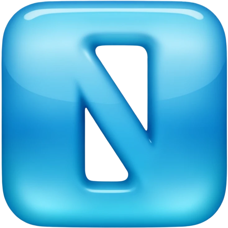 Greek letter nu (ν) in bright blue-cyan gradient emoji