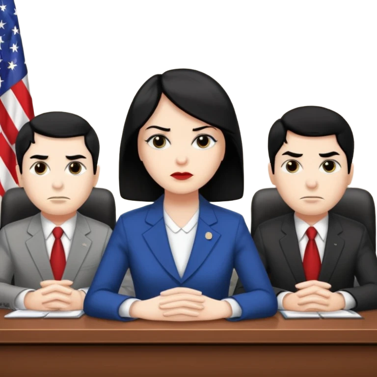 congressional meeting of people with black hair and white skin emoji