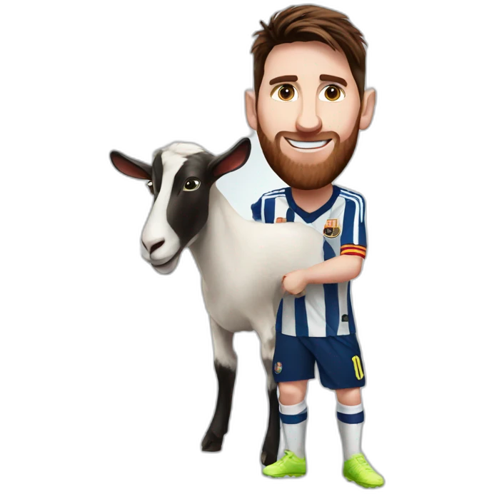 Messi with a goat emoji