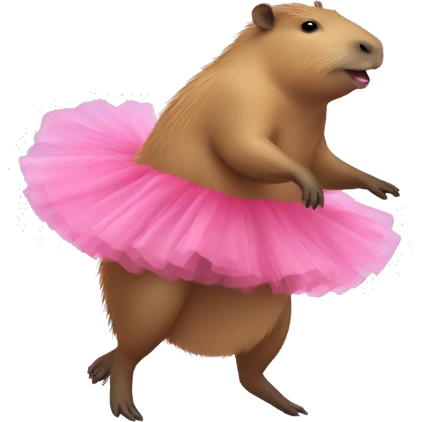 A capybara wearing a tutu and dancing  emoji