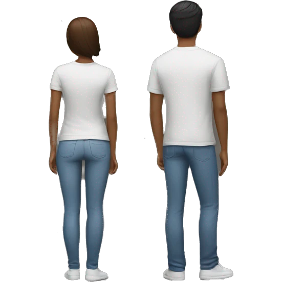 two people standing back to back, looking opposite ways emoji