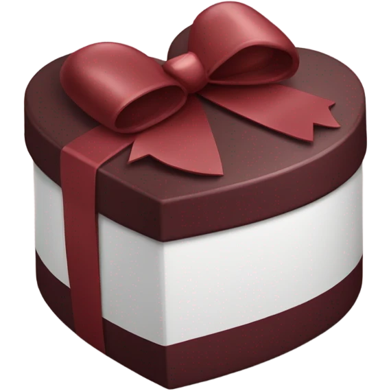 Burgundy Heart box of chocolates with a white bow emoji