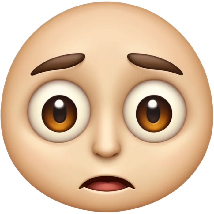 absurd expression emoji with exaggerated wide eyes, lopsided mouth, and single raised eyebrow emoji
