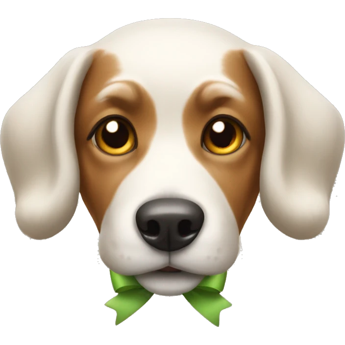 Dog with a bow emoji