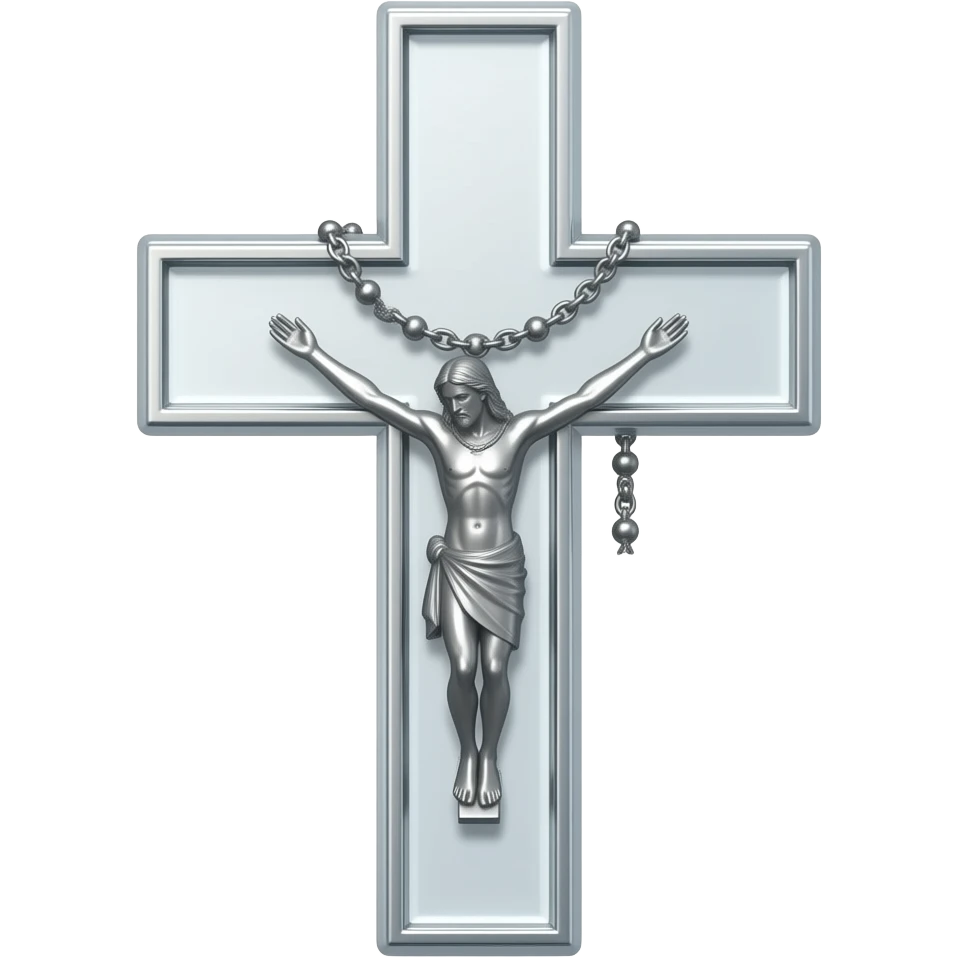 cruz sagrada silver gray  vidro brilhante somente com rosário silver gray vidro brilhante emoji