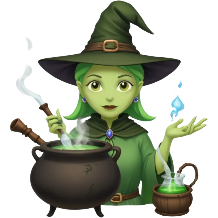 green witch cooking potion emoji