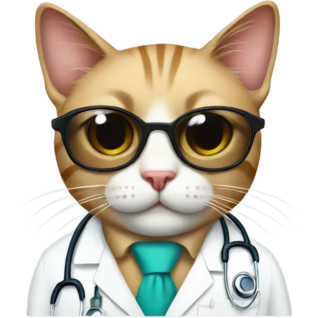 doctor cat with sunglasses emoji