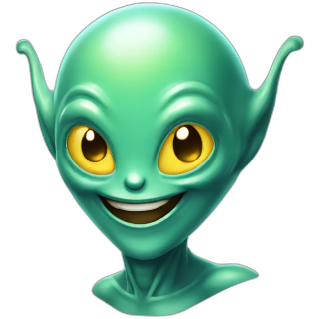beaming alien emoji