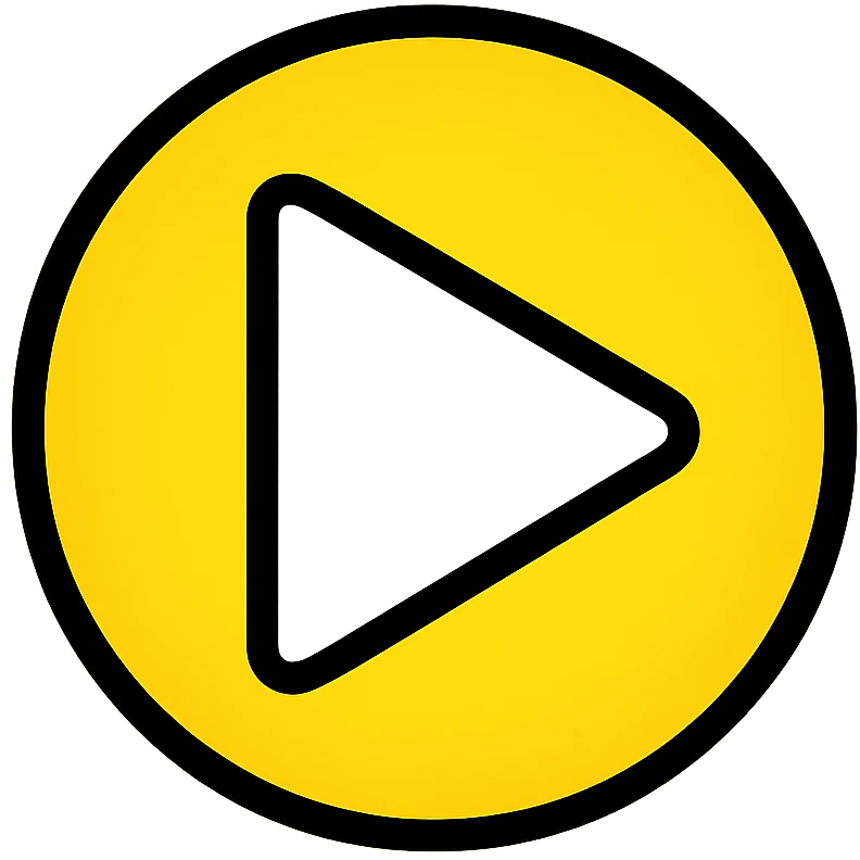 Graphic: 🎥 Play button icon (white) with yellow glow.
Animation: Play button pulses softly.
Background: Transparent.


 emoji
