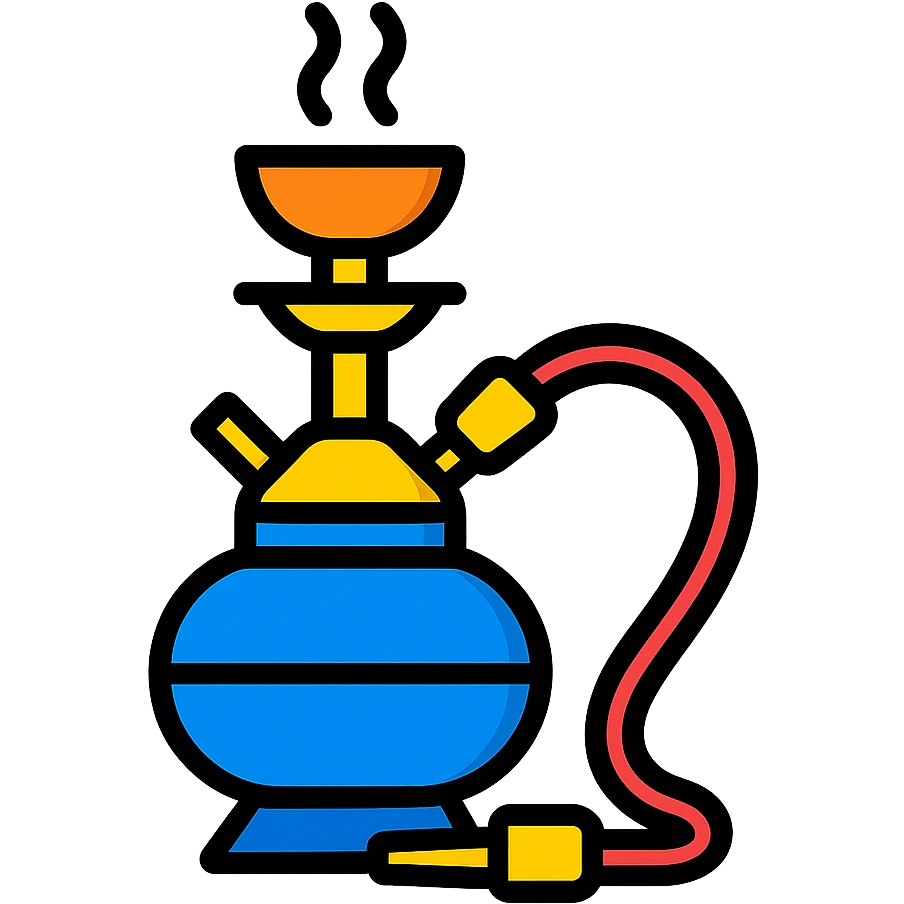hookah, vibrant color icon style emoji