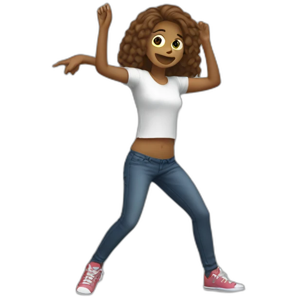 Fille dab emoji
