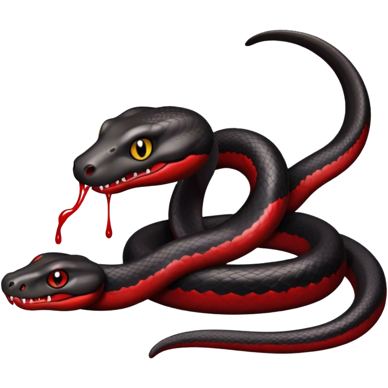 Black snake with blood drips emoji