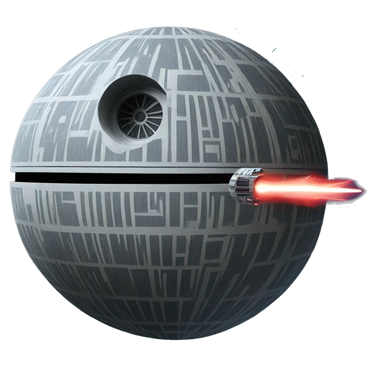 death star shooting laser out of itself emoji