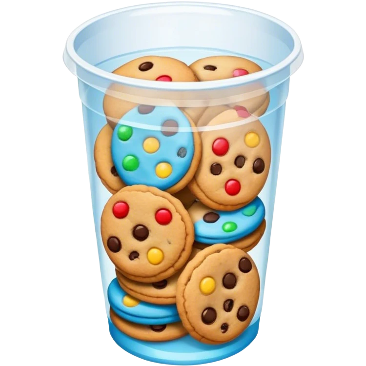plastic cup with cookies  emoji