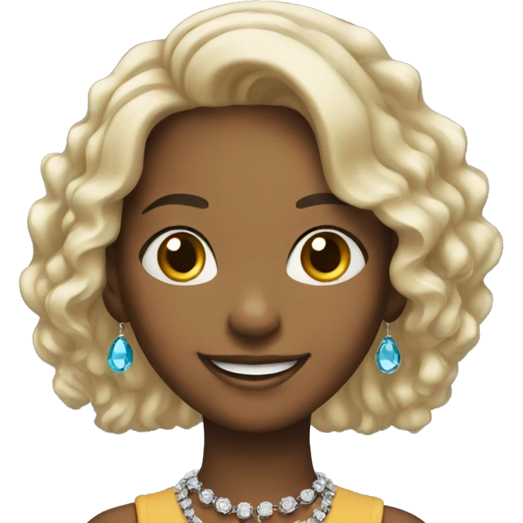 smiling girl with jewelry emoji