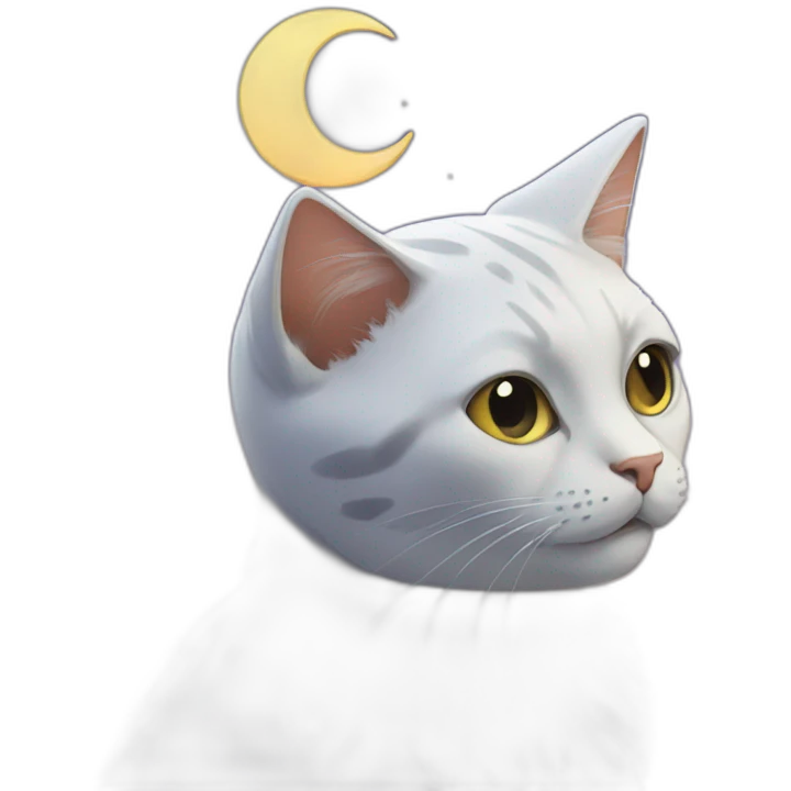 Cat and moon emoji