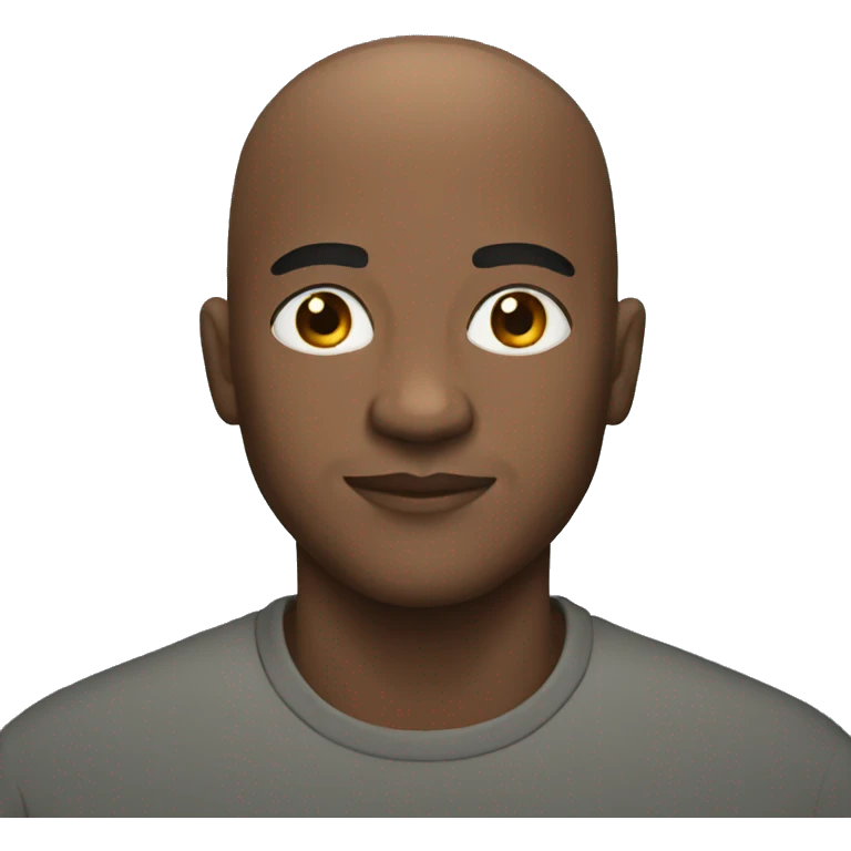 Black bald man emoji