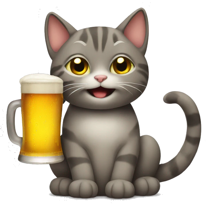 cat with beer emoji